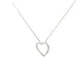 14k White Gold .07ct G SI1 Princess Cut Diamond Floating Heart Necklace